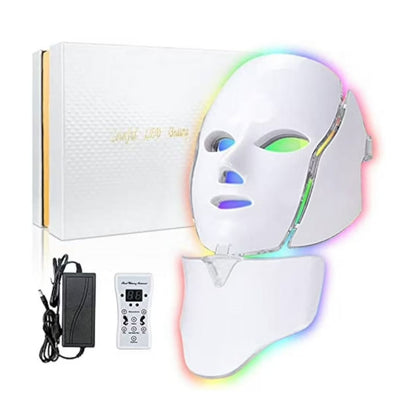 Led Face Mask Light Therapy 7 Color Led Light Therapy Facial Mask Blue Red Light Therapy for Face Acne Reduction Skin Care Mask